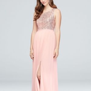 Sequin and Mesh Chiffon Dress